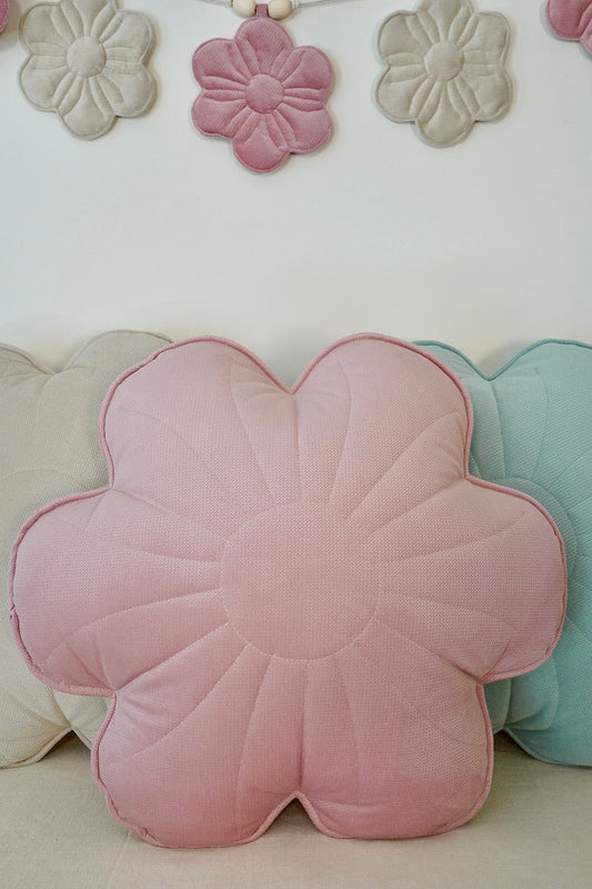 Velvet "Pink Elderberry" Flower Pillow
