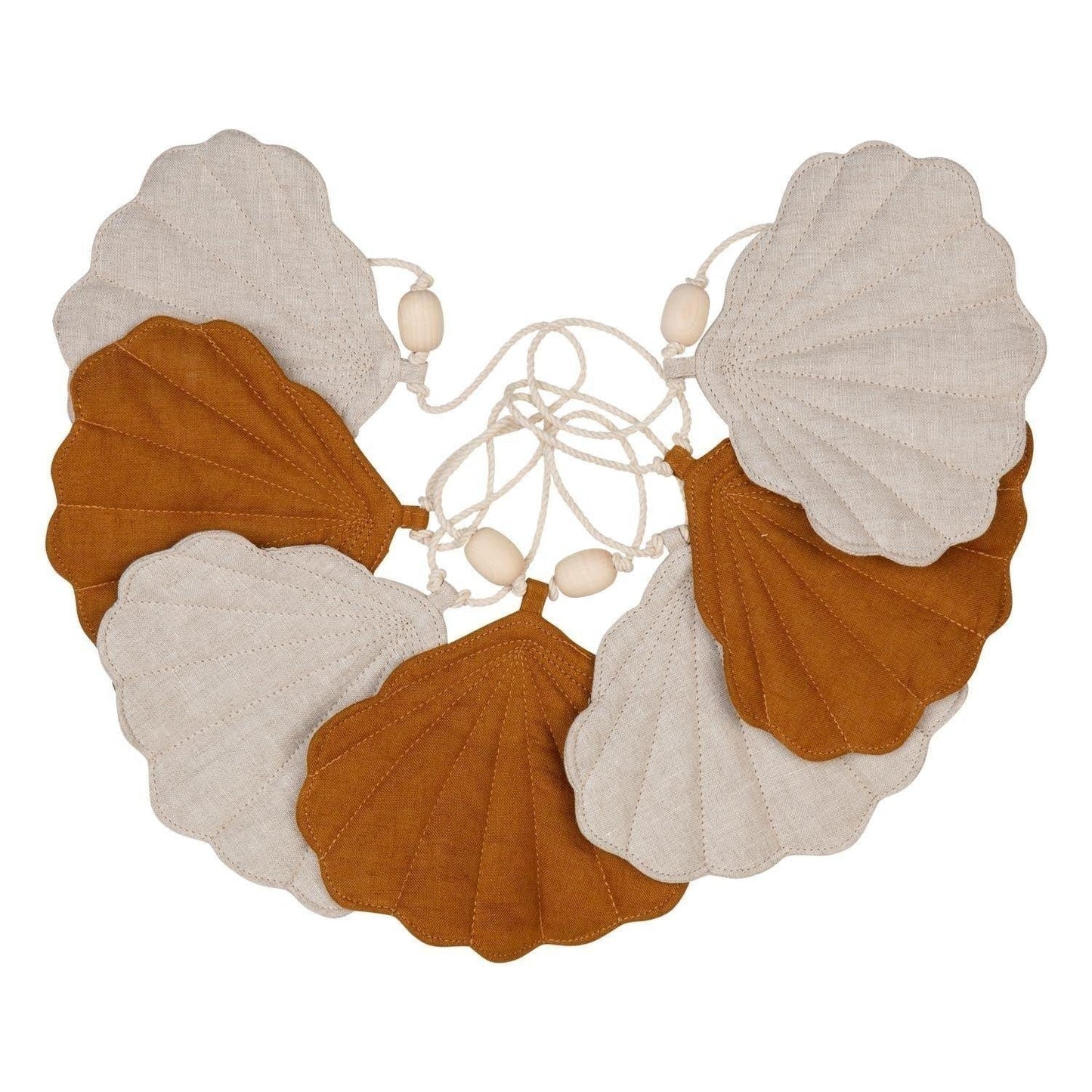“Caramel” Linen Garland with Shells
