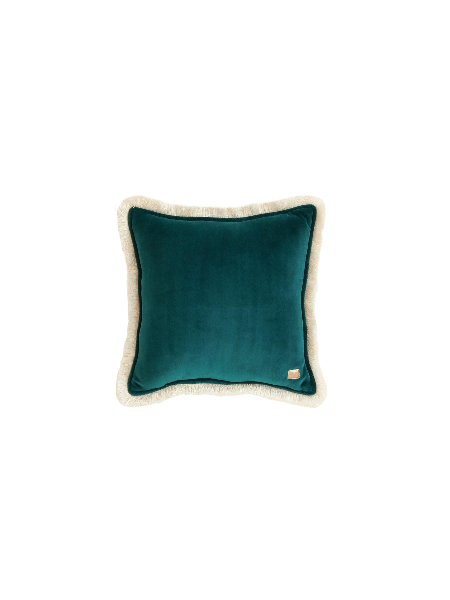 Soft Velvet "Emerald" Pillow with Fringe