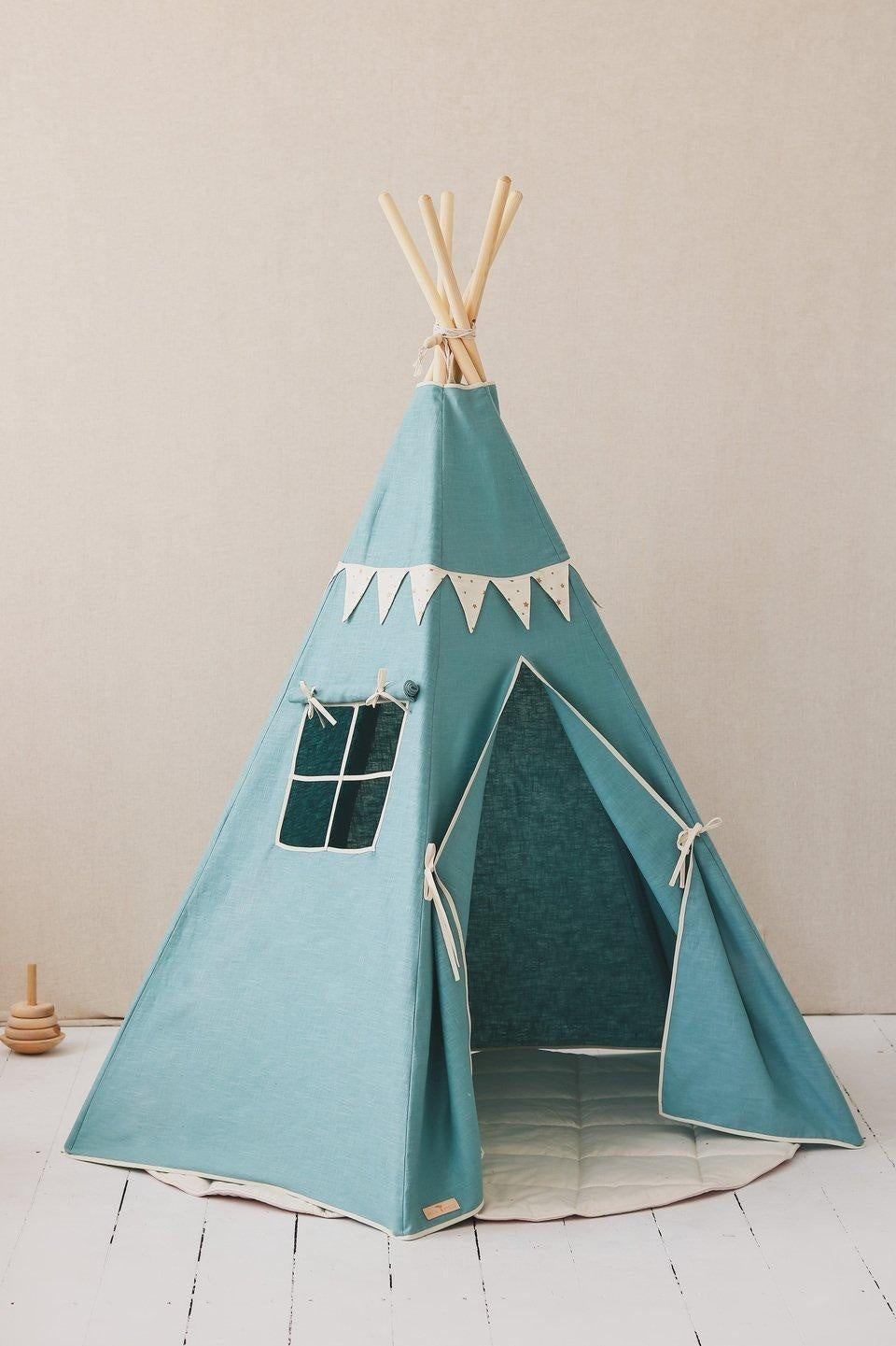 “Gold Star” Teepee with Garland and Mat Set - Moi Mili