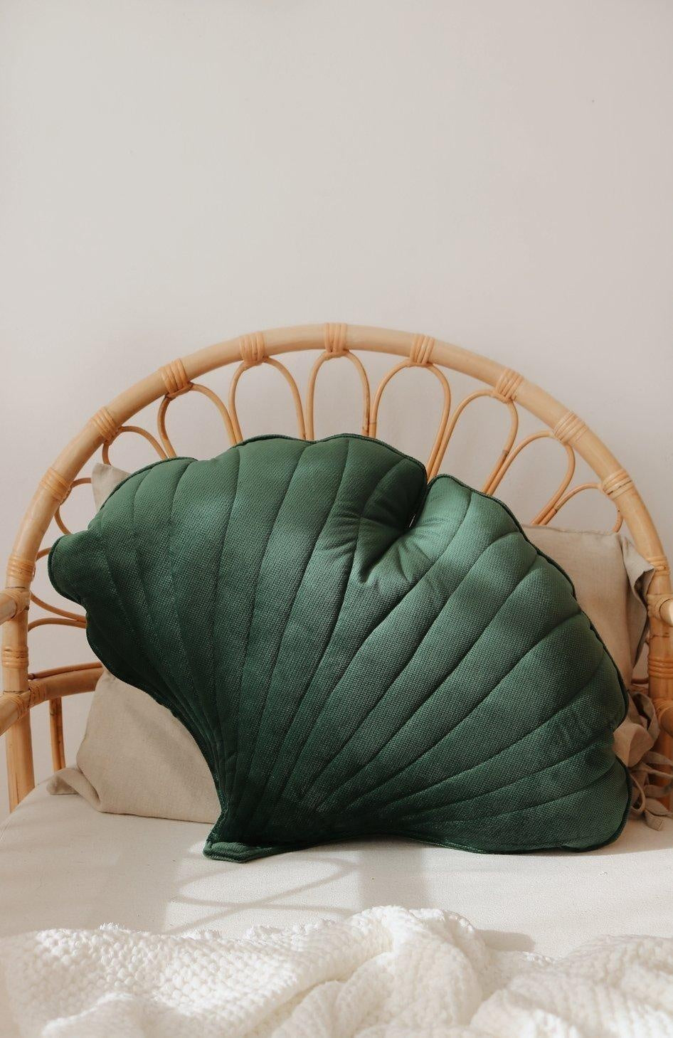 “Green” Velvet Ginkgo Leaf Pillow