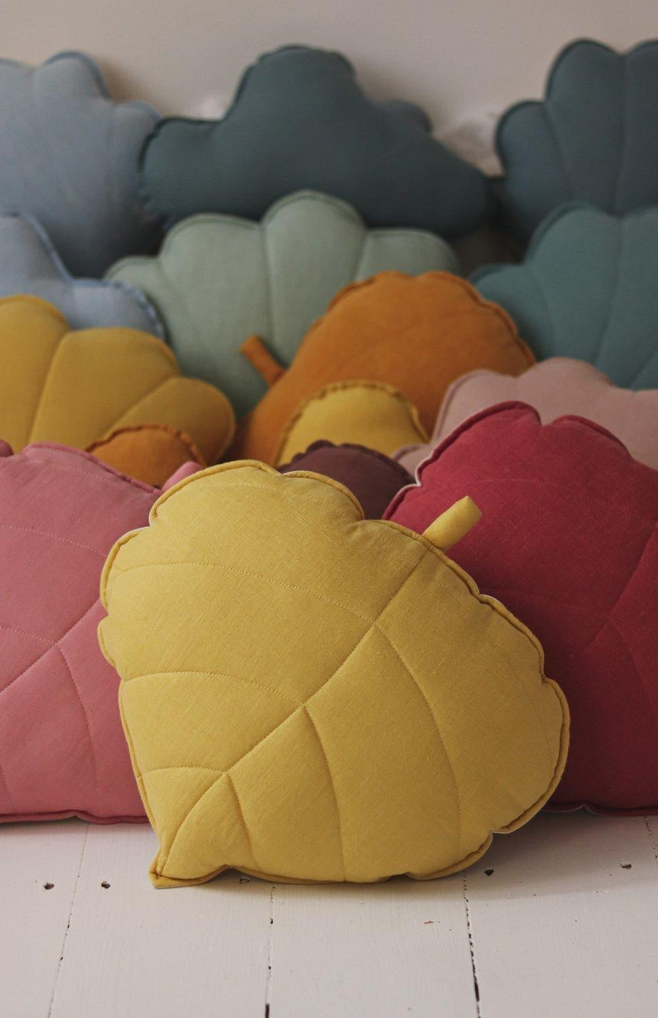 “Honey” Linen Leaf Pillow