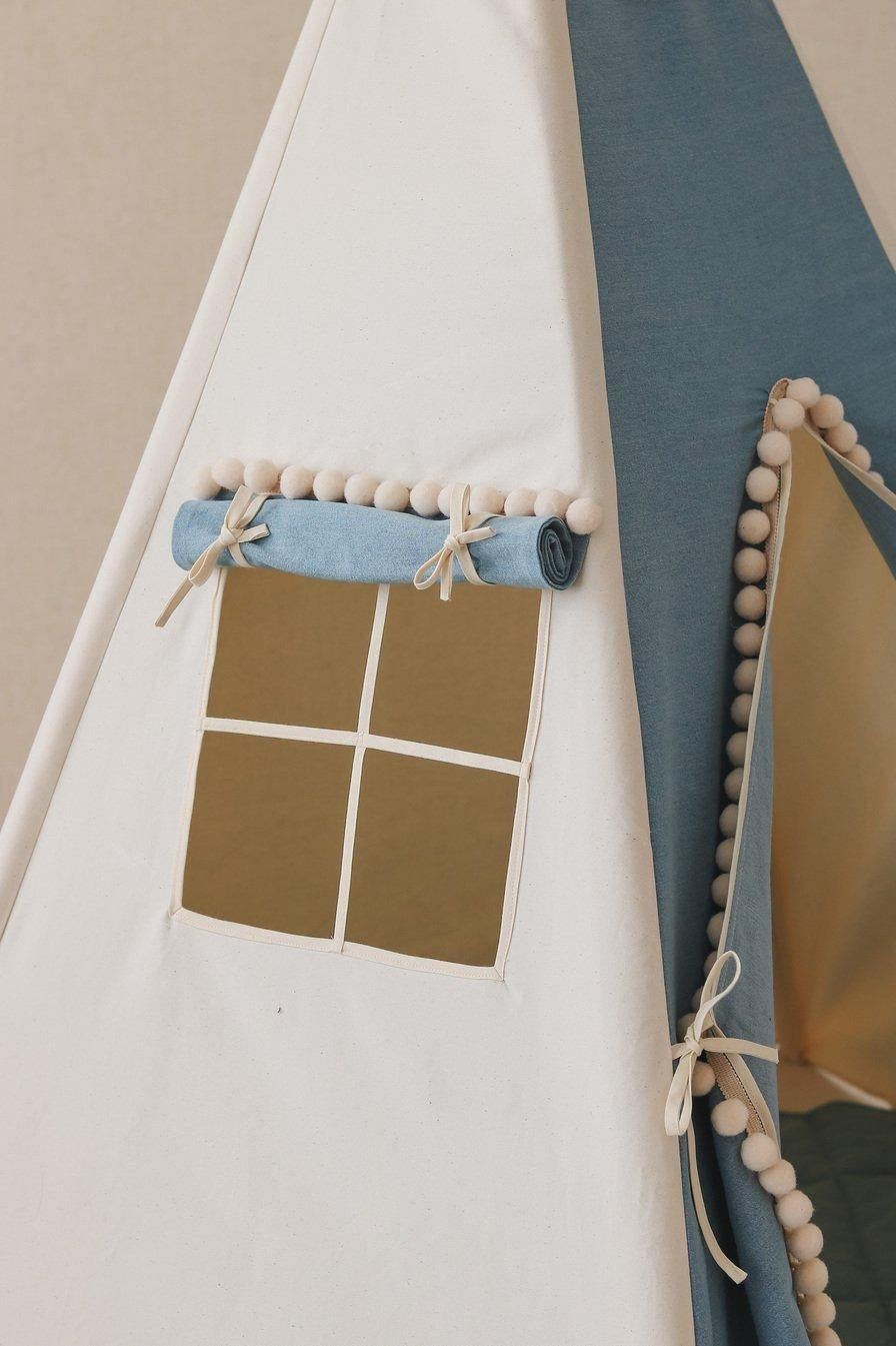 “Jeans” Teepee with Pompoms and Mat Set