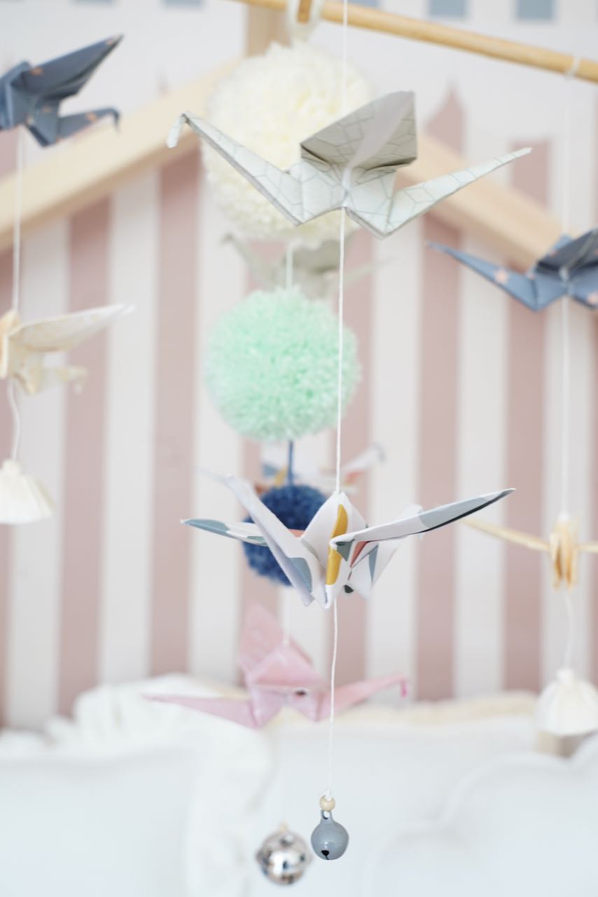 “Pastel colors” Origami Nursery Mobile