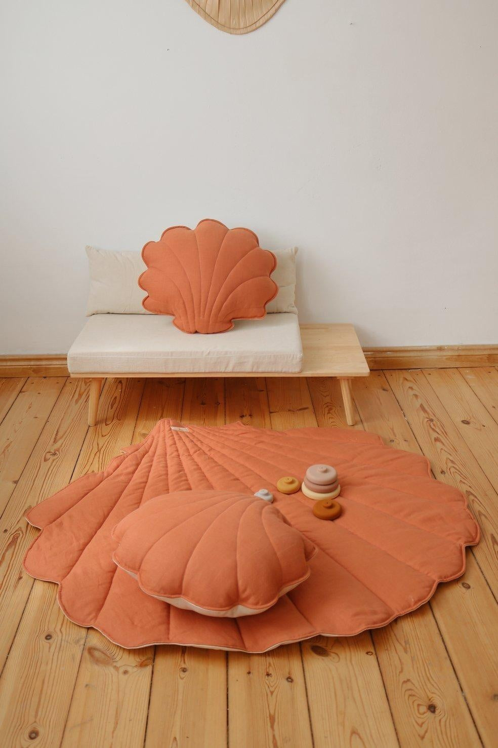 “Papaya” Linen Shell Cushion - Moi Mili
