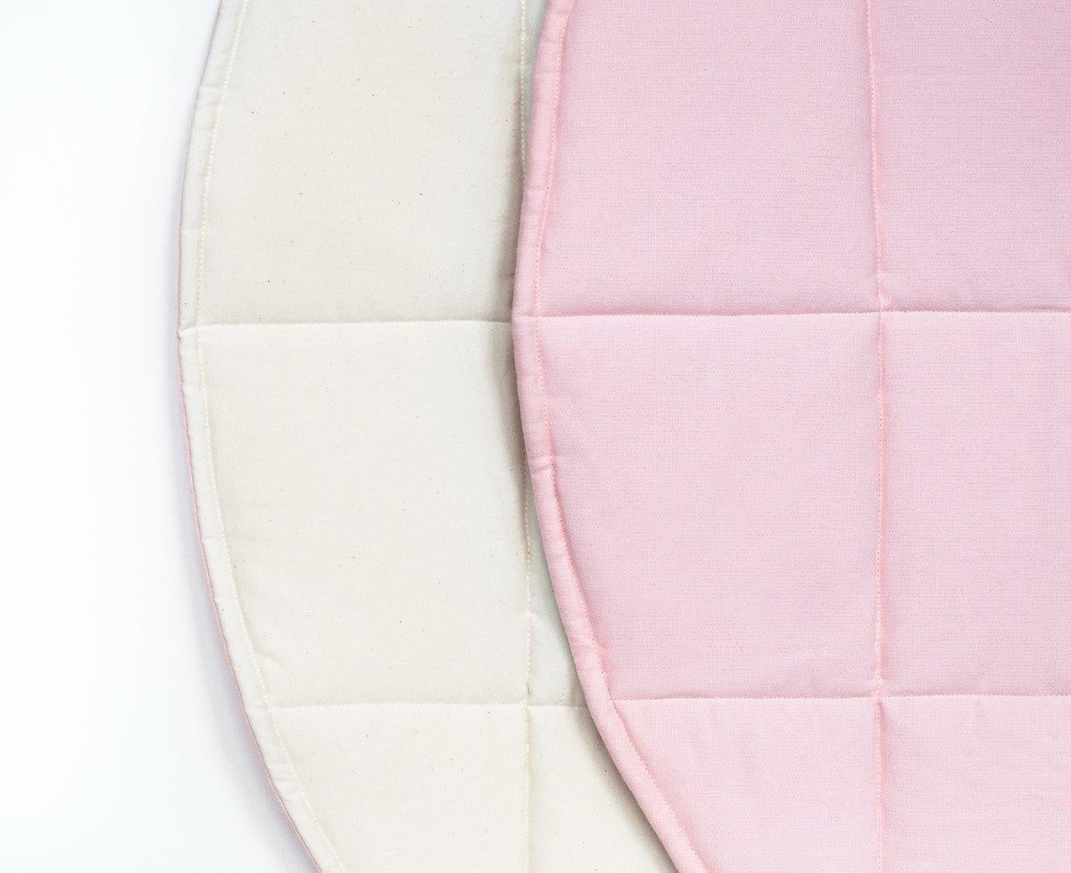 “Pink and Beige” Round Cotton Mat