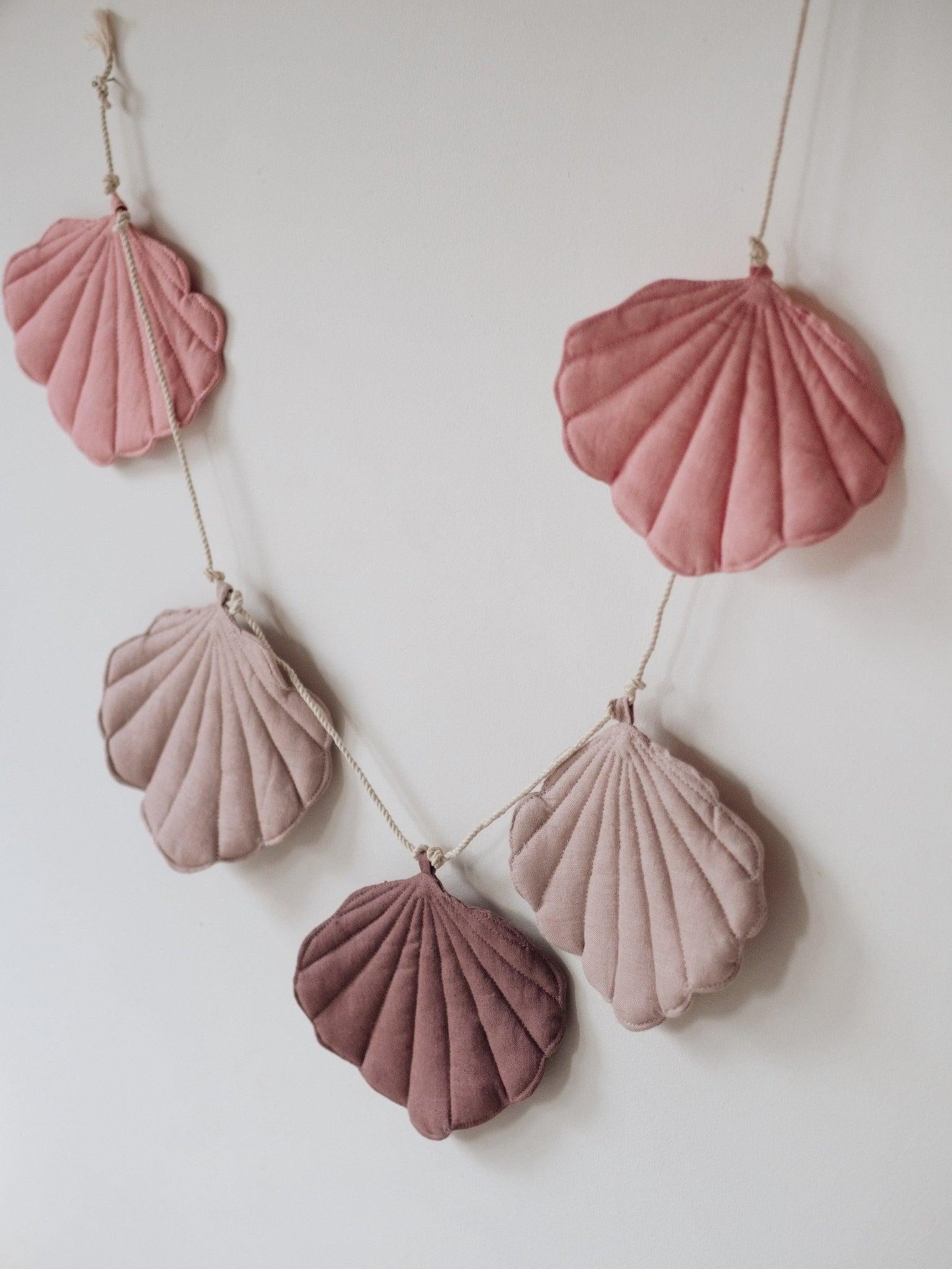 “Pink” Linen Garland with Shells