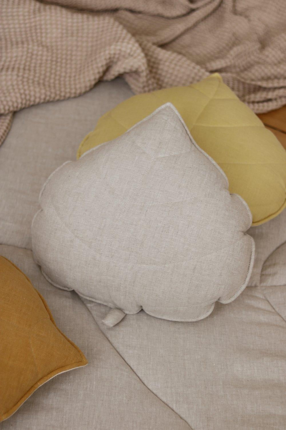 “Sand” Linen Leaf Pillow