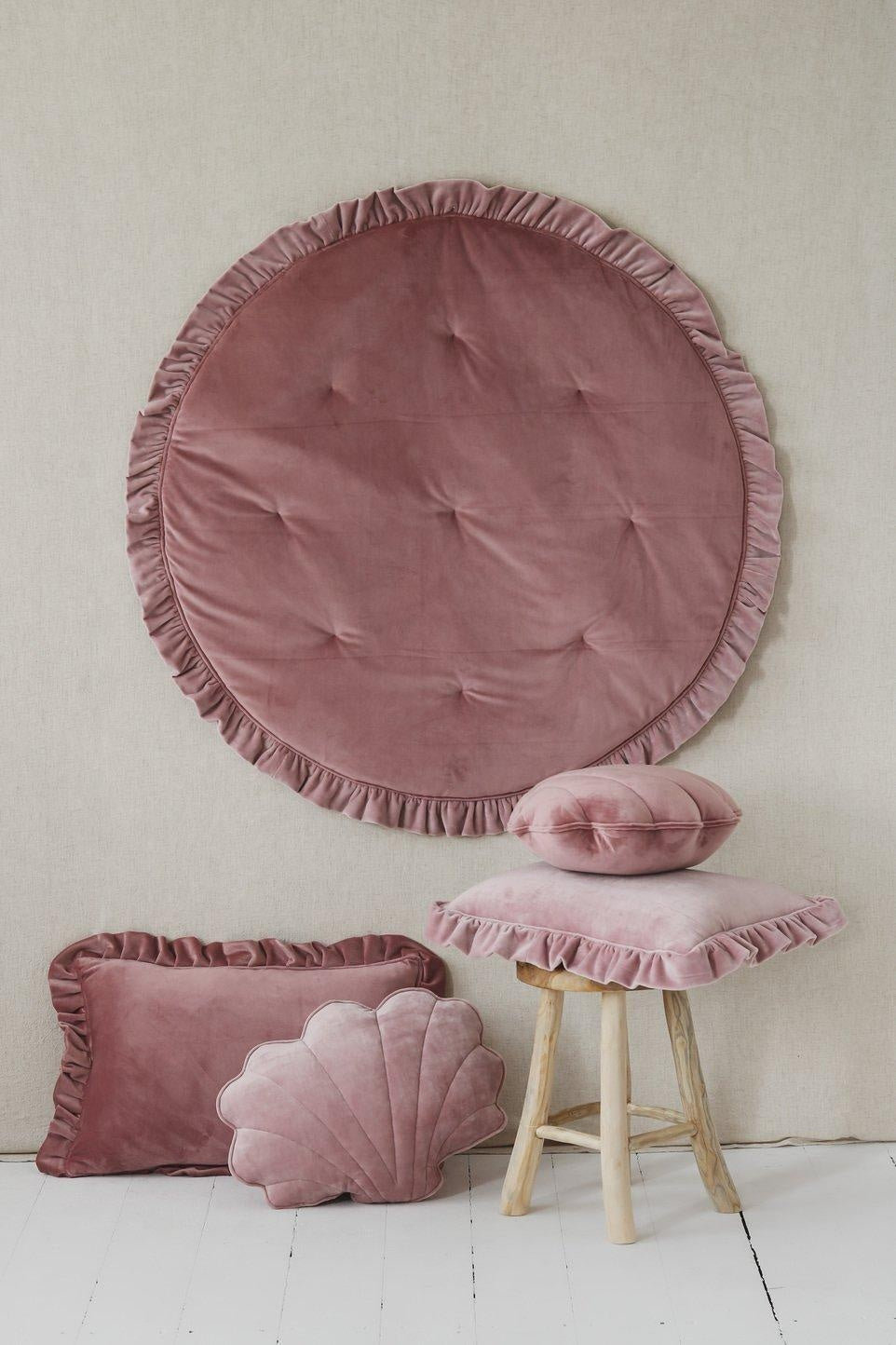 Soft Velvet Mat with Frill “Dirty pink” - Moi Mili